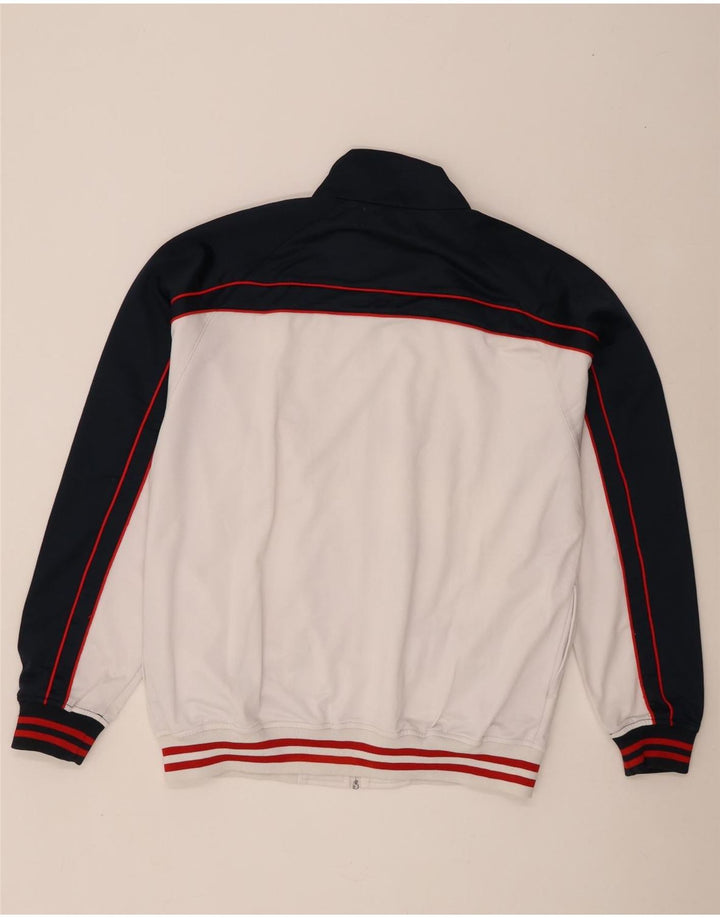 Kappa Herren-Trainingsanzugoberteil, Jacke, 2XL, weißes Colourblock-Polyester