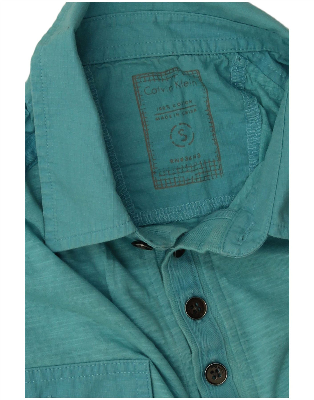 CALVIN KLEIN Herren-Poloshirt, klein, blau gefleckte Baumwolle