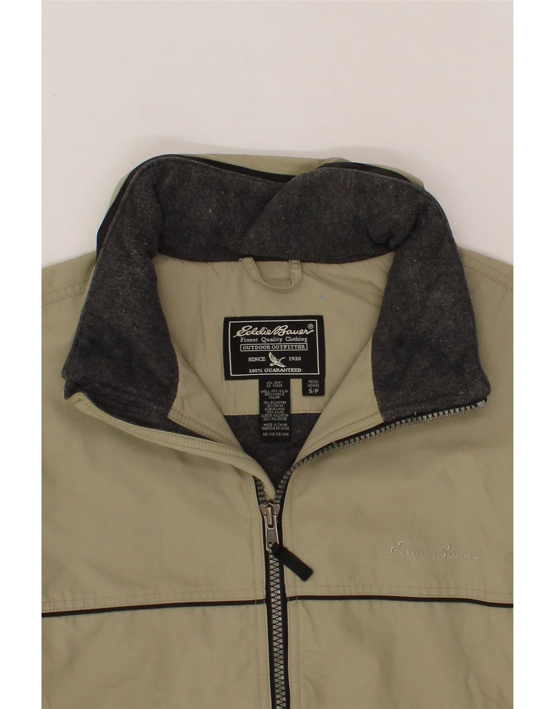 EDDIE BAUER Herren-Bomberjacke in Übergröße, Größe S, Khaki, Farbblockgröße 36