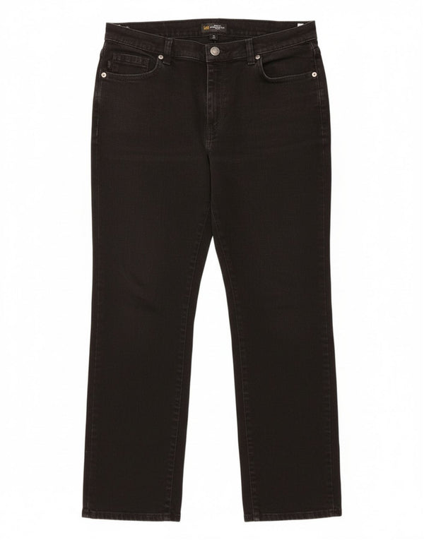 Lee Damen Relaxed Fit Mid Rise Straight Jeans US 12 Large W30 L27 Schwarz