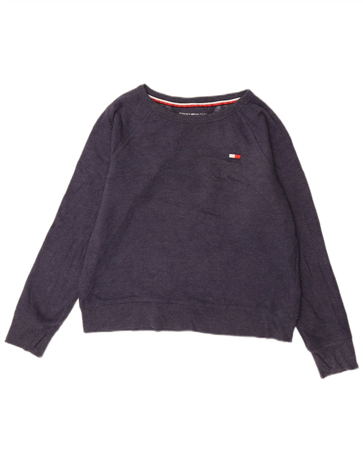 TOMMY HILFIGER Damen Übergroßer Sweatshirt-Pullover UK 10 Small Marineblau