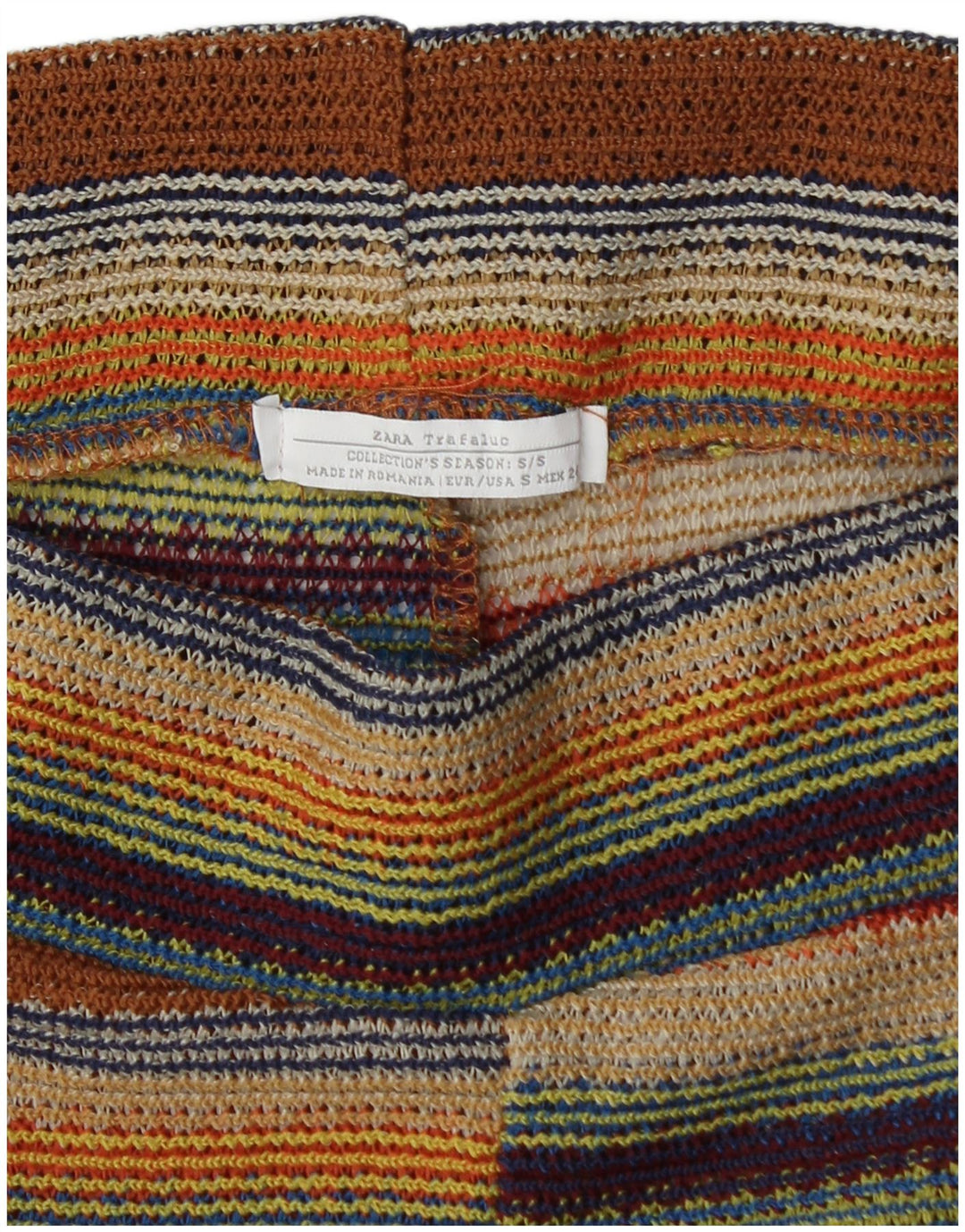 Zara Damen Hotpants Small W26 Mehrfarbig gestreift