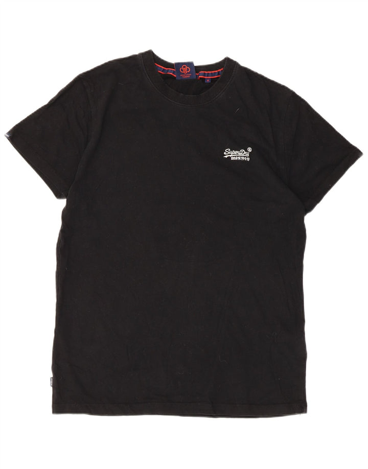 Superdry Herren T-Shirt-Oberteil aus mittelschwarzer Baumwolle
