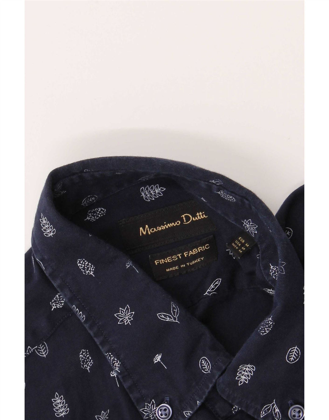 Massimo Dutti Herrenhemd Medium Marineblau mit Blumenmuster