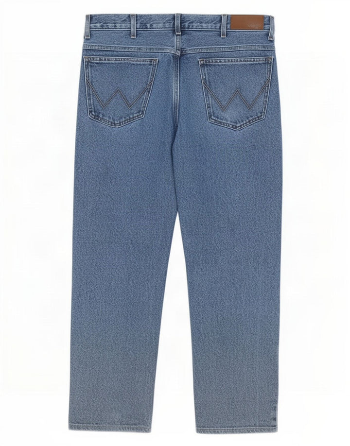 Wrangler Herren Straight Jeans W36 L32 Blaue Baumwolle