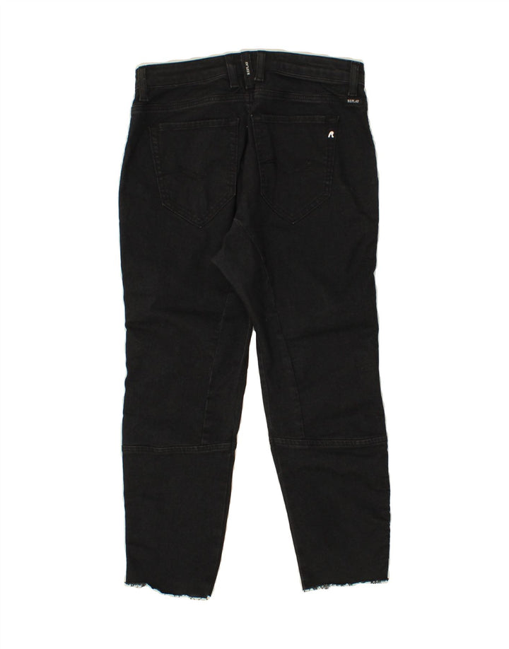 REPLAY Womens Cropped Jeans W27 L24 Black Cotton Vintage Replay and Second-Hand Replay from Messina Hembry 