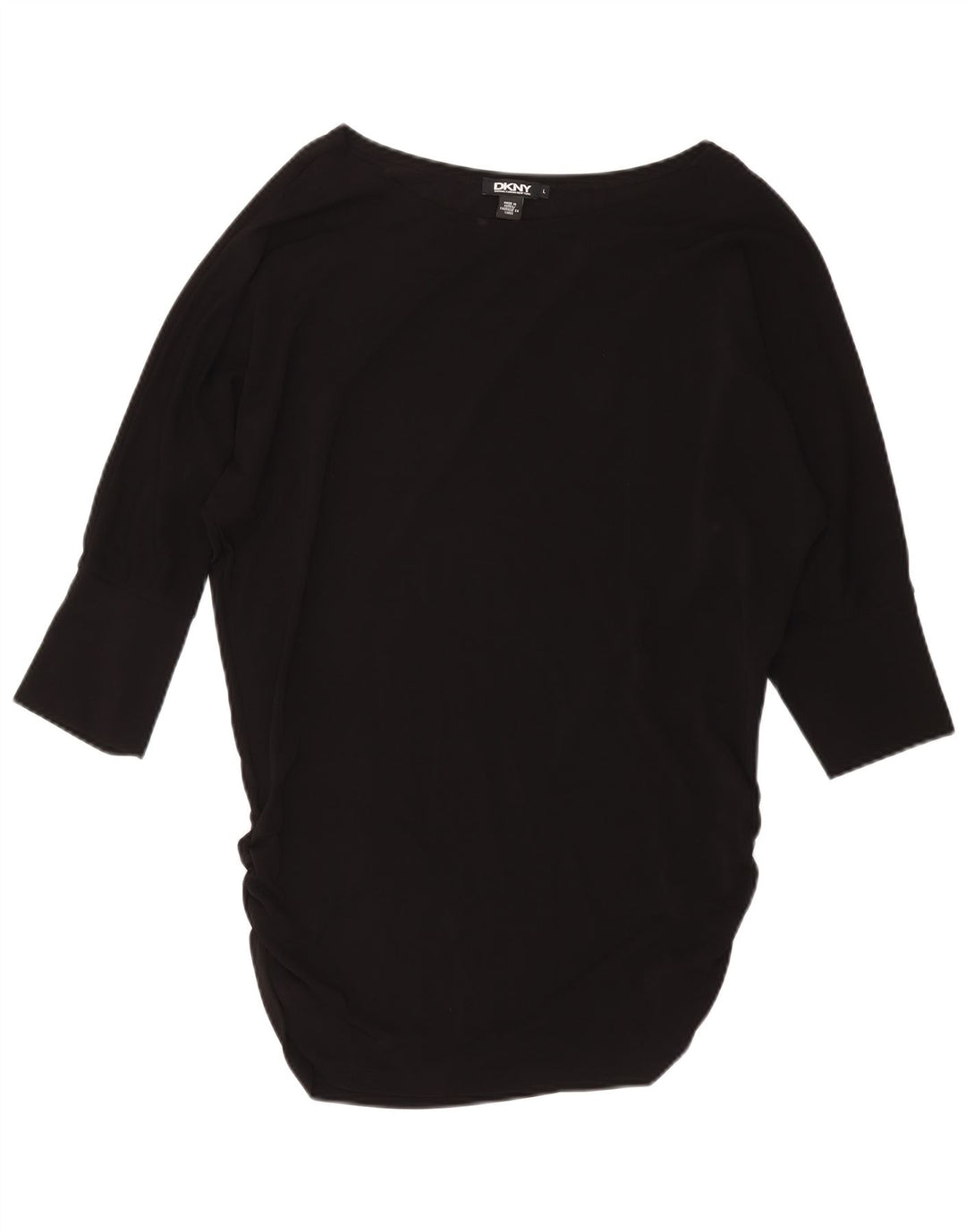 DKNY Damen Fledermaus-Tunikakleid UK 16 Large Schwarz Viskose