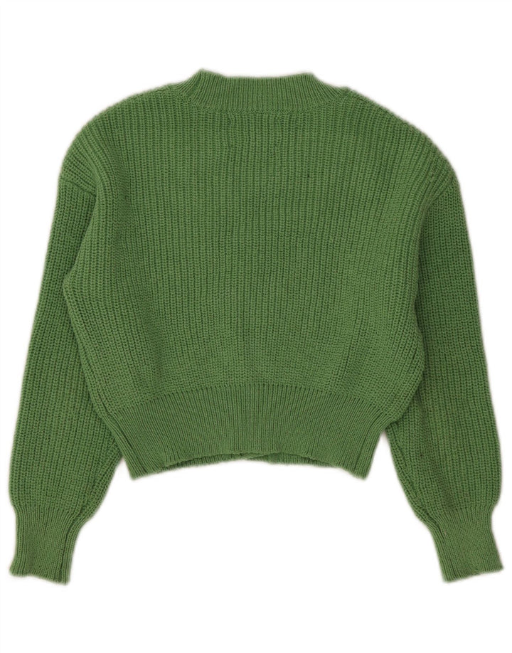 Zara Crop Cardigan für Mädchen, 9–10 Jahre, grünes Polyester