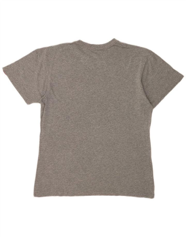 Vans Herren Grafik-T-Shirt-Oberteil aus mittelgrau gesprenkelter Baumwolle