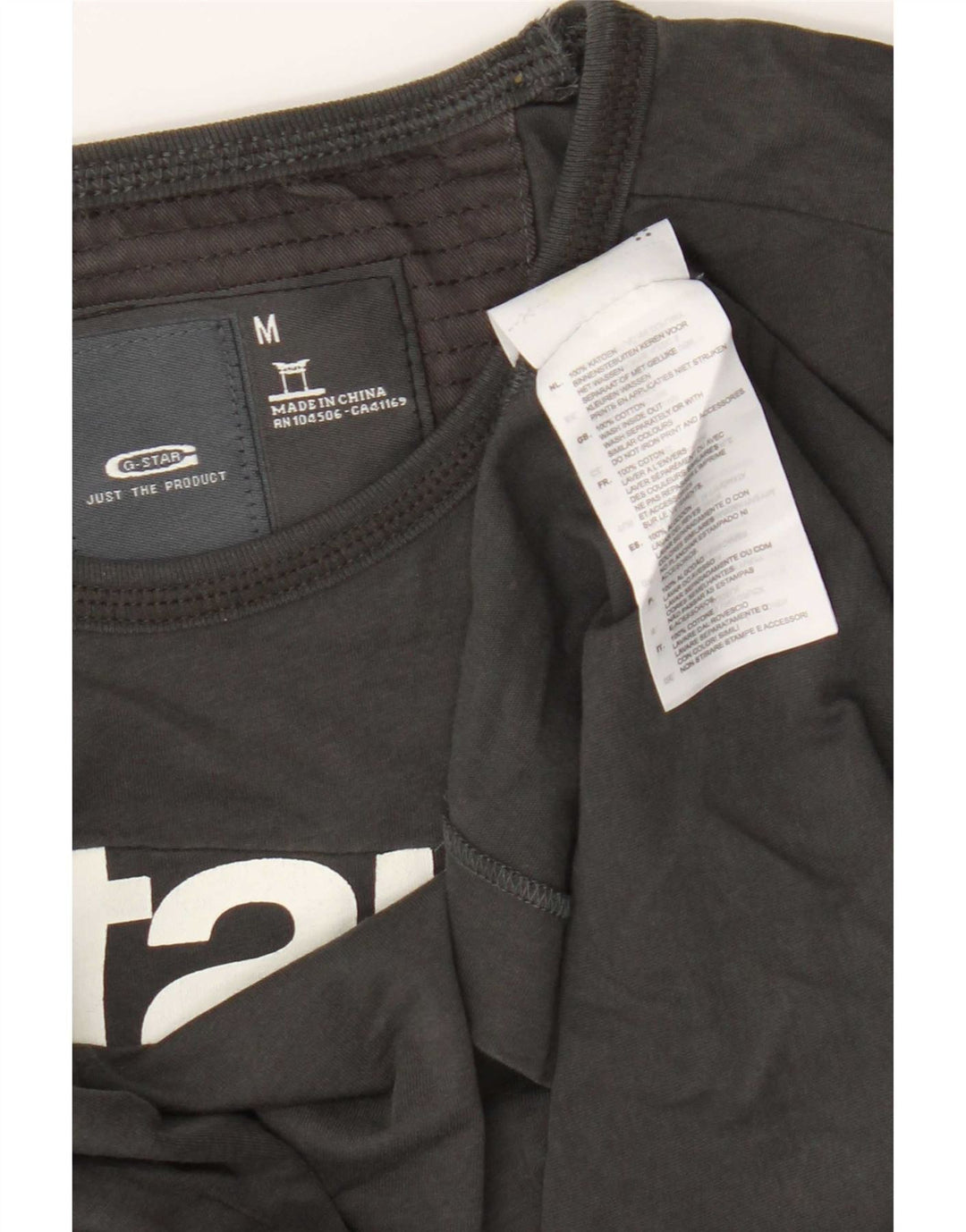 G-Star Herren Graphic Top Langarm mittelgraue Baumwolle