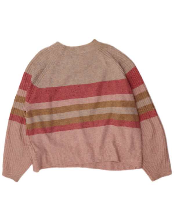 Marks & Spencer Damen-Pullover mit U-Boot-Ausschnitt, Gr. 18, XL, rosa gestreift