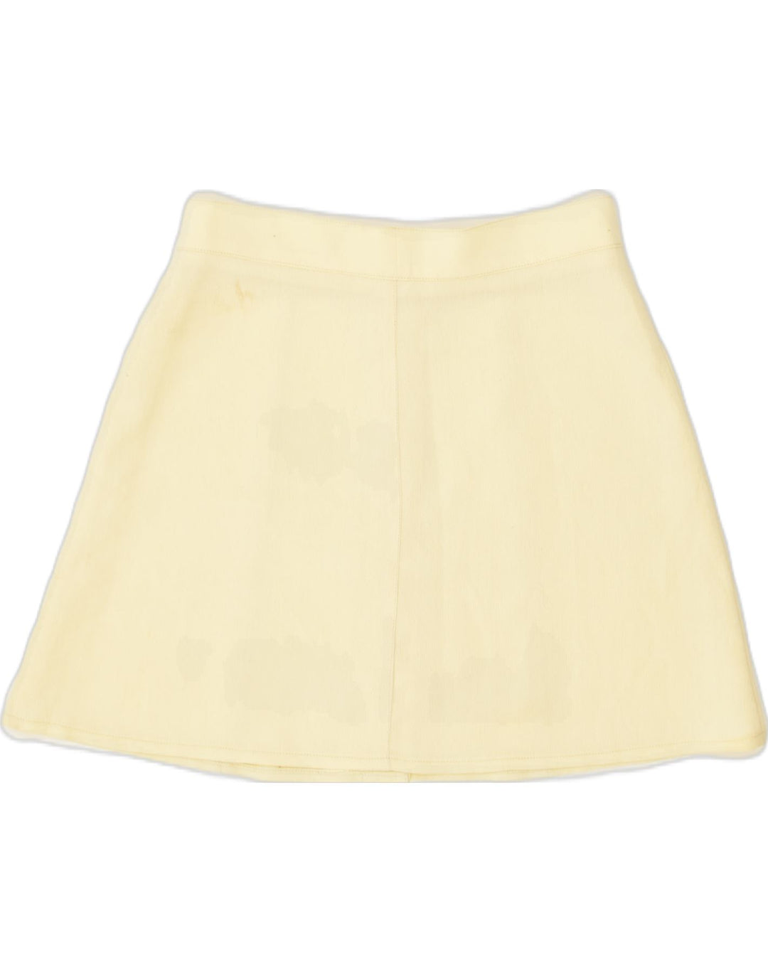 VINTAGE Womens Mini A-Line Skirt W28 Medium Yellow Viscose | Vintage Vintage | Thrift | Second-Hand Vintage | Used Clothing | Messina Hembry 