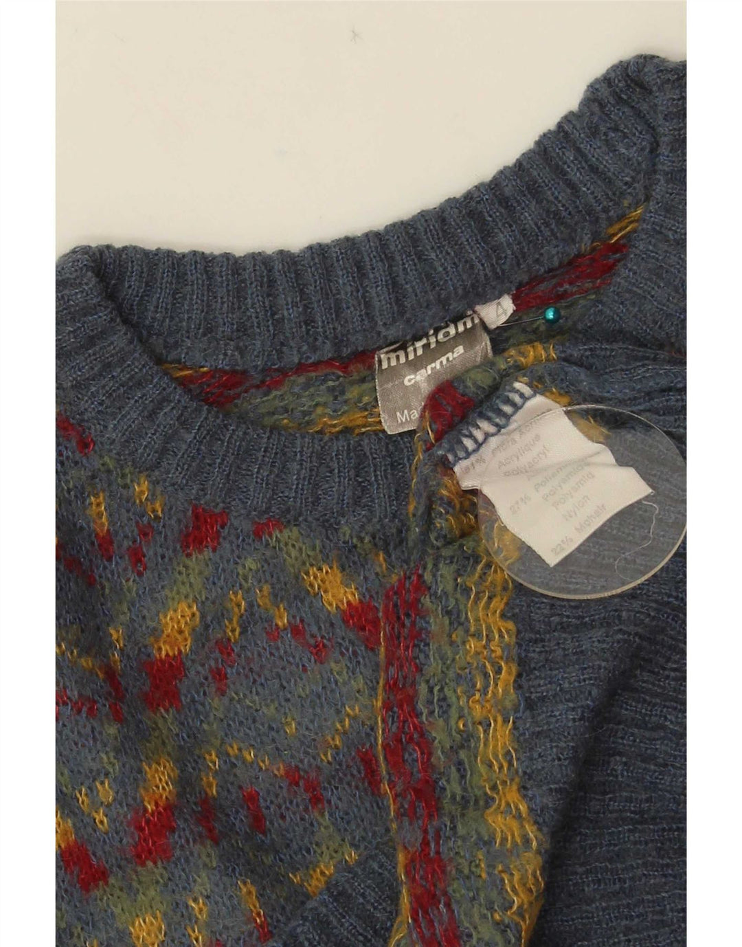 Miriam Herren-Pullover mit Rundhalsausschnitt, Mittelgrau, Fair-Isle-Acryl