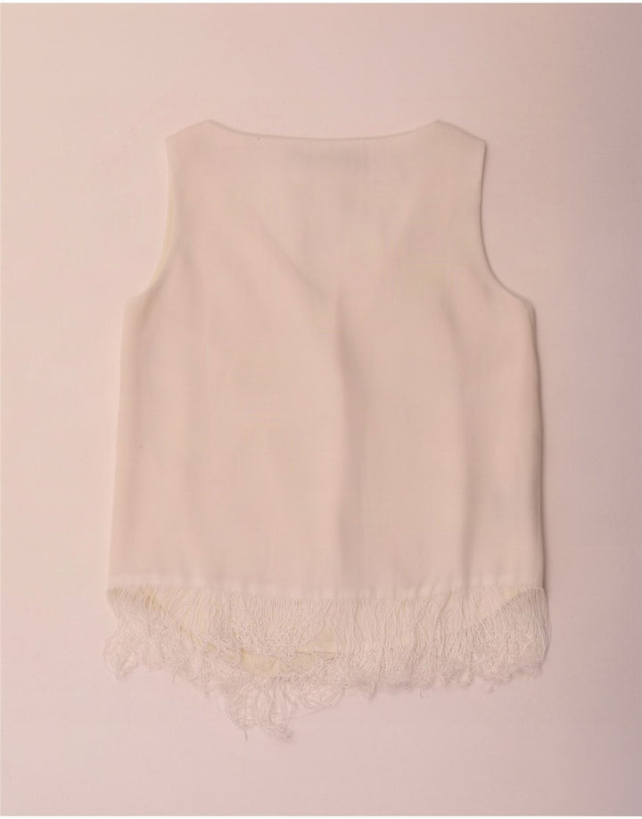 Ärmelloses Blusenoberteil für Damen von Ralph Lauren, US 6, Mittelweiß, Polyester