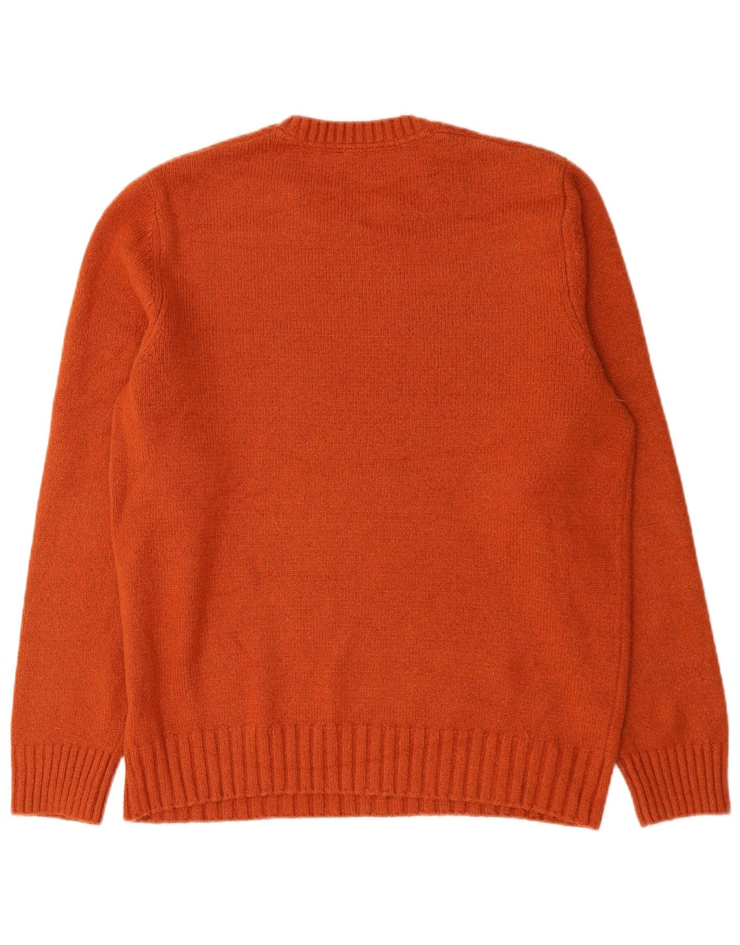 John Lewis Herren-Pullover mit Rundhalsausschnitt, groß, orangefarbene Baumwolle