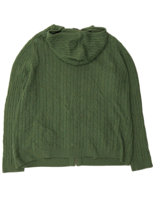 L.L.Bean Damen-Cardigan mit Kapuze, UK 18, XL, grüne Wolle
