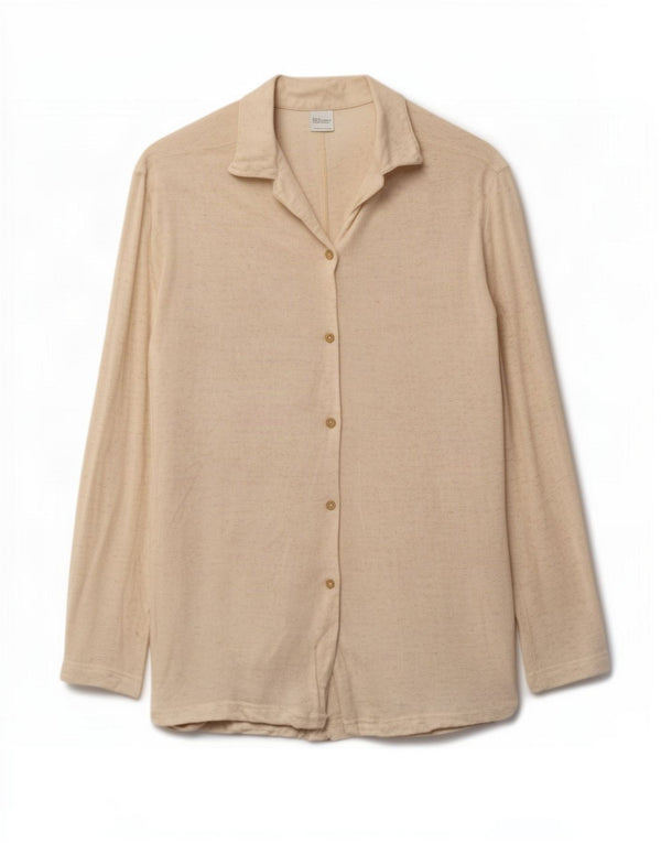 Benetton Damen Longline-Cardigan-Pullover UK 14 Mittelbeige meliert