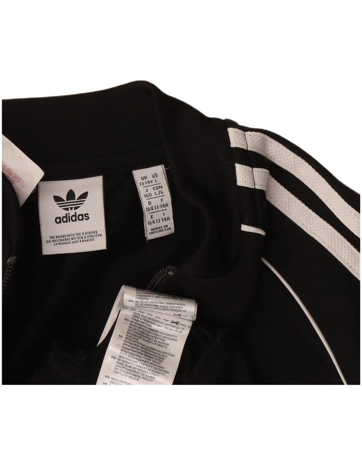 ADIDAS Jungen-Trainingsanzug-Top-Jacke, 13–14 Jahre, schwarzes Polyester