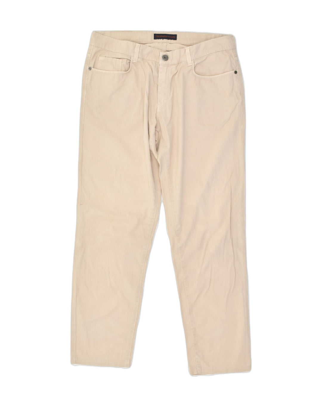 TRUSSARDI Mens Tapered Casual Trousers W37 L31 Beige | Vintage Trussardi | Thrift | Second-Hand Trussardi | Used Clothing | Messina Hembry 