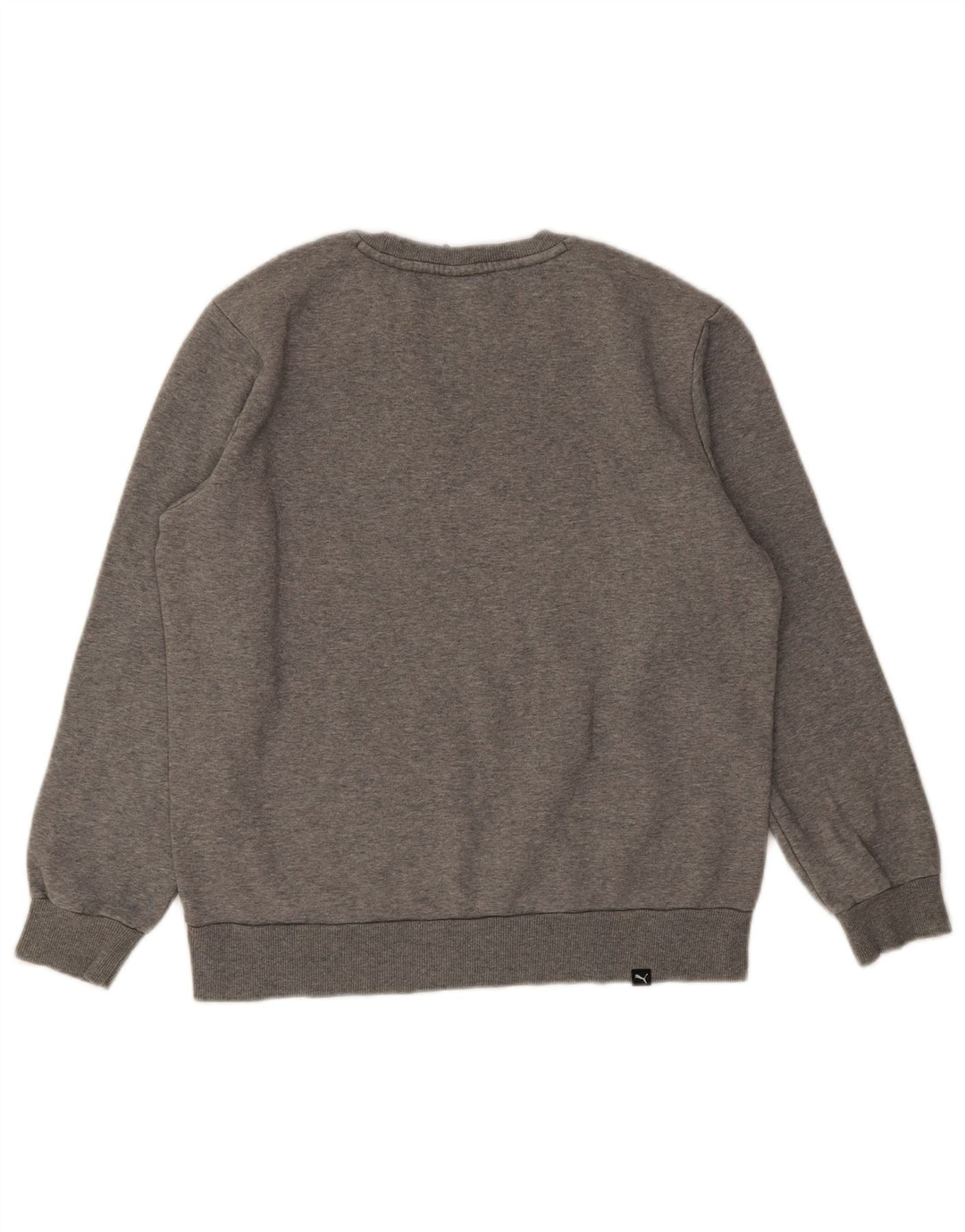 PUMA Herren Grafik-Sweatshirt-Pullover aus mittelgrau gefleckter Baumwolle