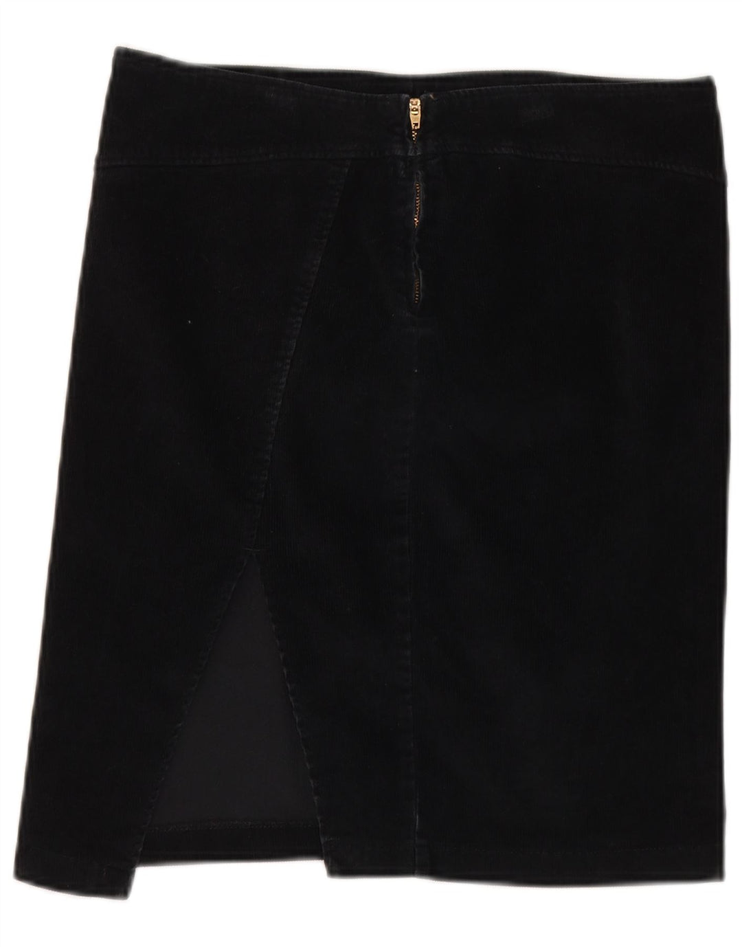 Benetton Damen Cordrock IT 42 Medium W32 Schwarze Baumwolle