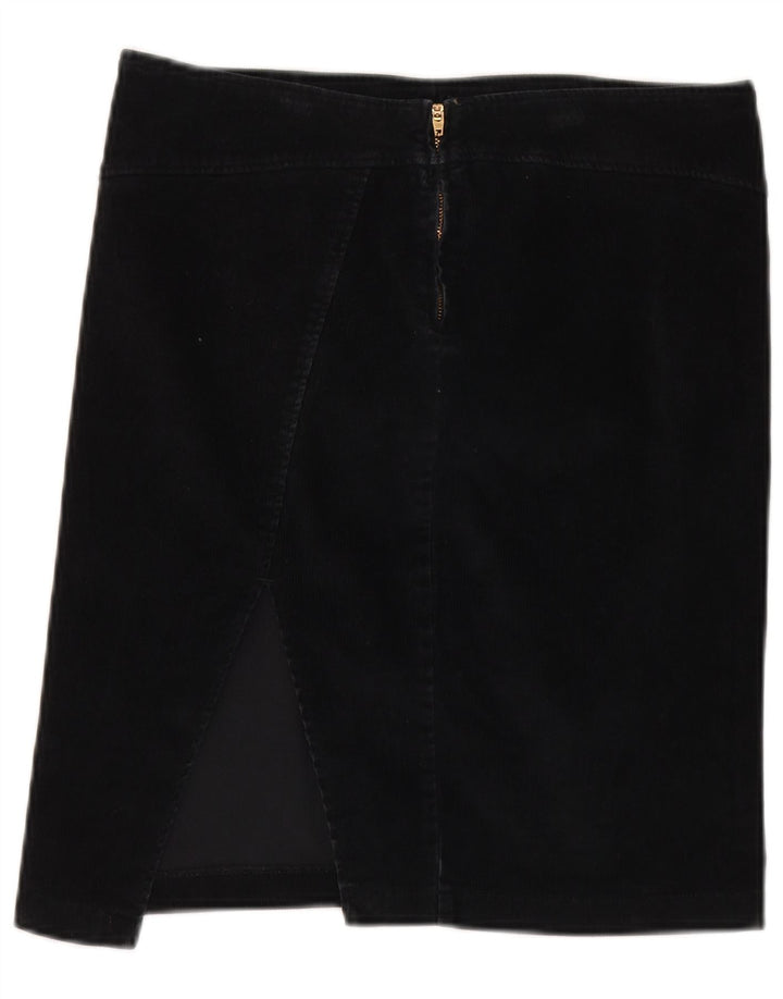Benetton Damen Cordrock IT 42 Medium W32 Schwarze Baumwolle