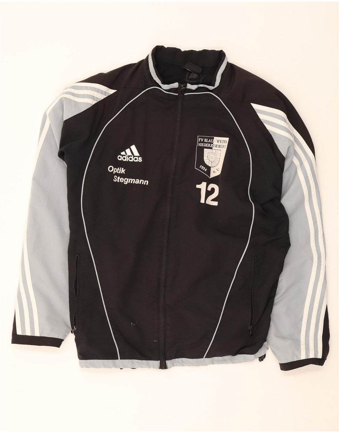 Adidas Herren Graphic Trainingsanzug Top Jacke UK 38/40 Medium Schwarz Colourblock