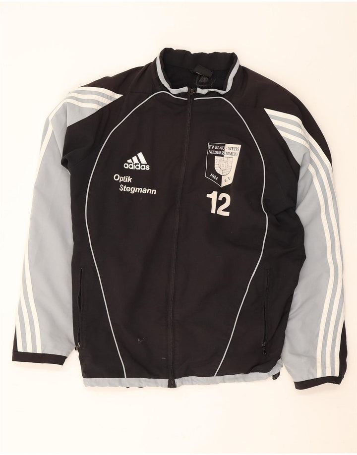 Adidas Herren Graphic Trainingsanzug Top Jacke UK 38/40 Medium Schwarz Colourblock