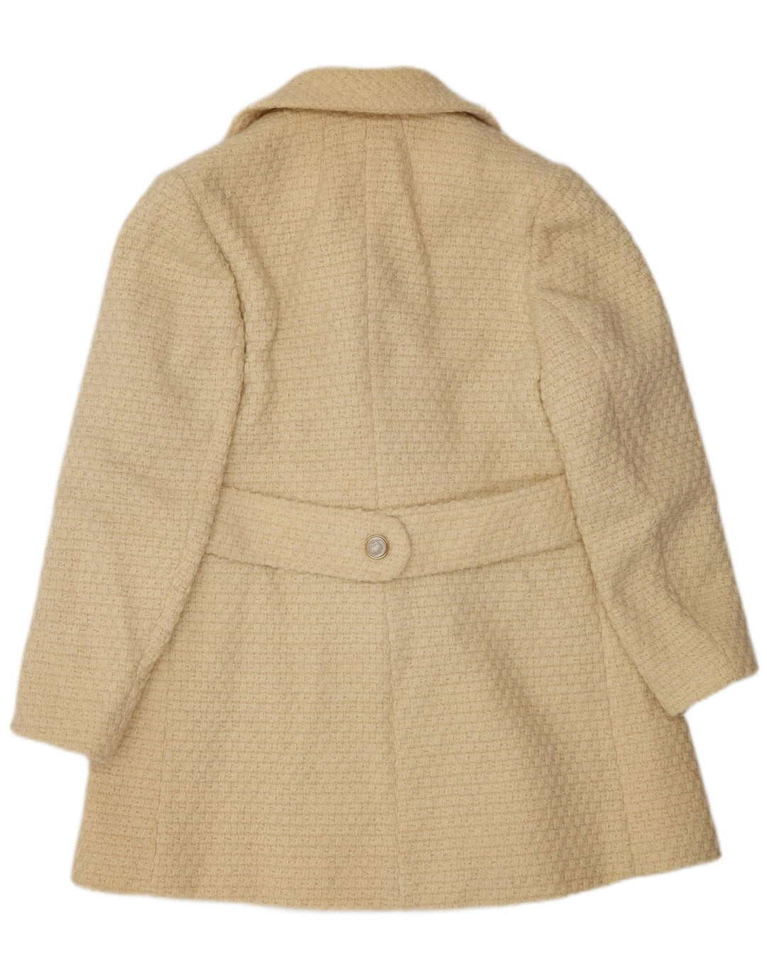 Vintage Damen Zweireihiger Mantel UK 14 Medium Beige