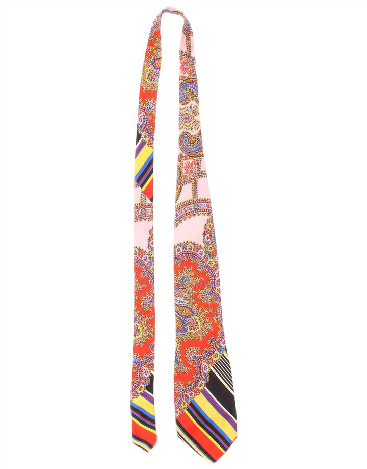 Gianni Versace Herren-Krawatte, Einheitsgröße, mehrfarbig, Paisleymuster, Seide, Designer