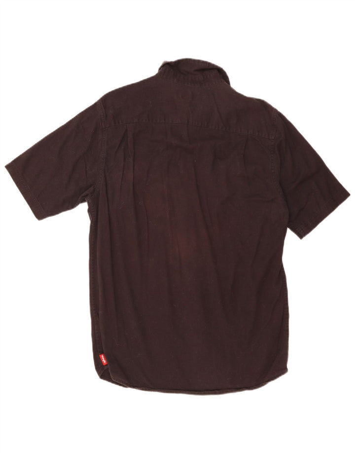 Wrangler Herren-Kurzarmhemd, Größe S, Schwarz, Baumwolle