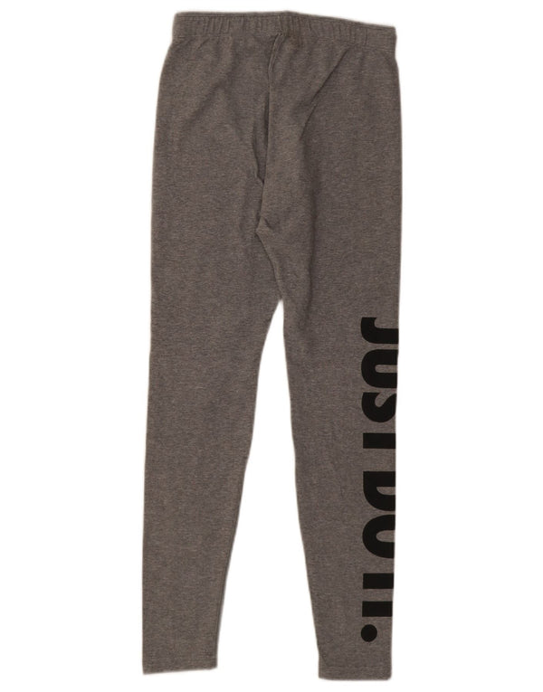 Nike Womens Graphic Leggings UK 10 Small Graue Baumwolle