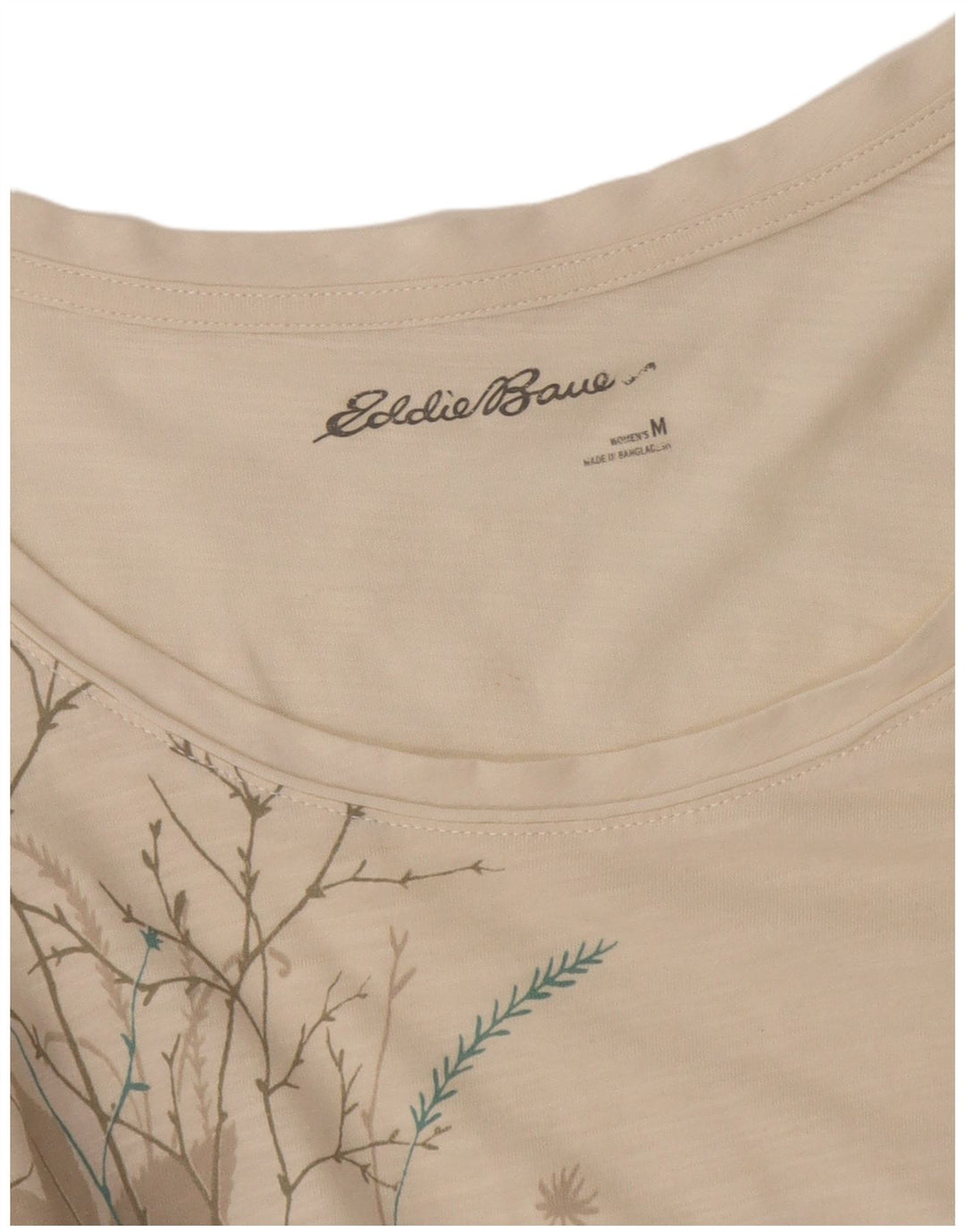 Eddie Bauer Damen Tunika-Oberteil UK 12 Medium Off White Floral