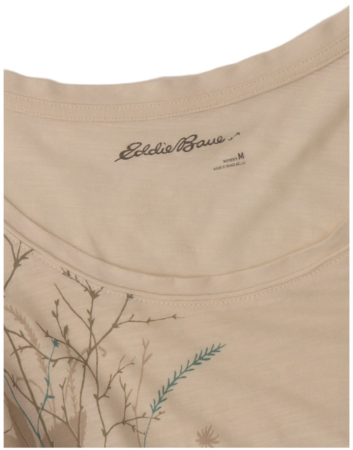 Eddie Bauer Damen Tunika-Oberteil UK 12 Medium Off White Floral