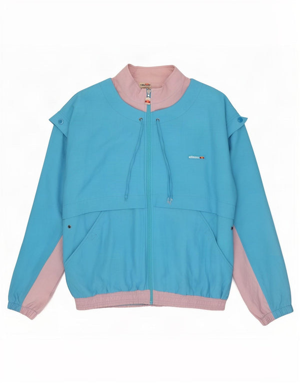 Ellesse Damen-Trainingsanzug-Oberjacke IT 48 XL Blaues Colourblock-Polyamid