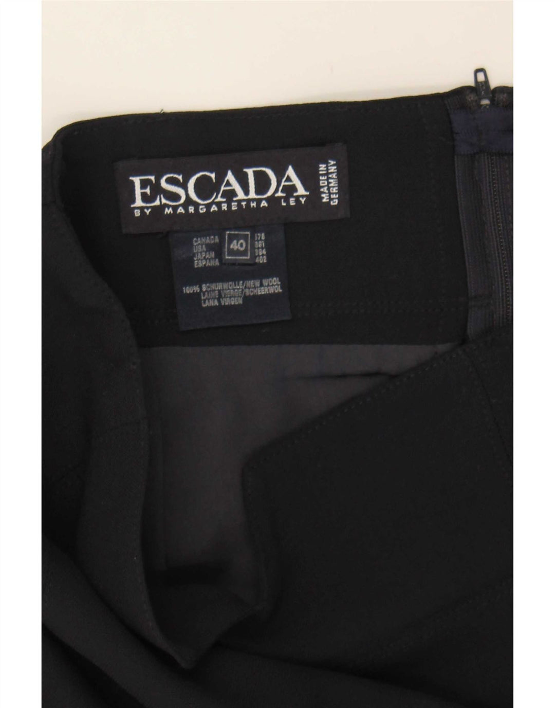 Escada Damen Bleistiftrock EU 40 Medium W27 Marineblaue Wolle