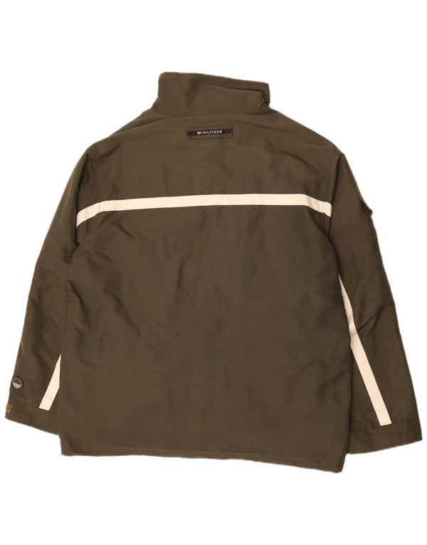Tommy Hilfiger Herren Utility-Jacke UK 40 Large Khaki Colourblock Polyester
