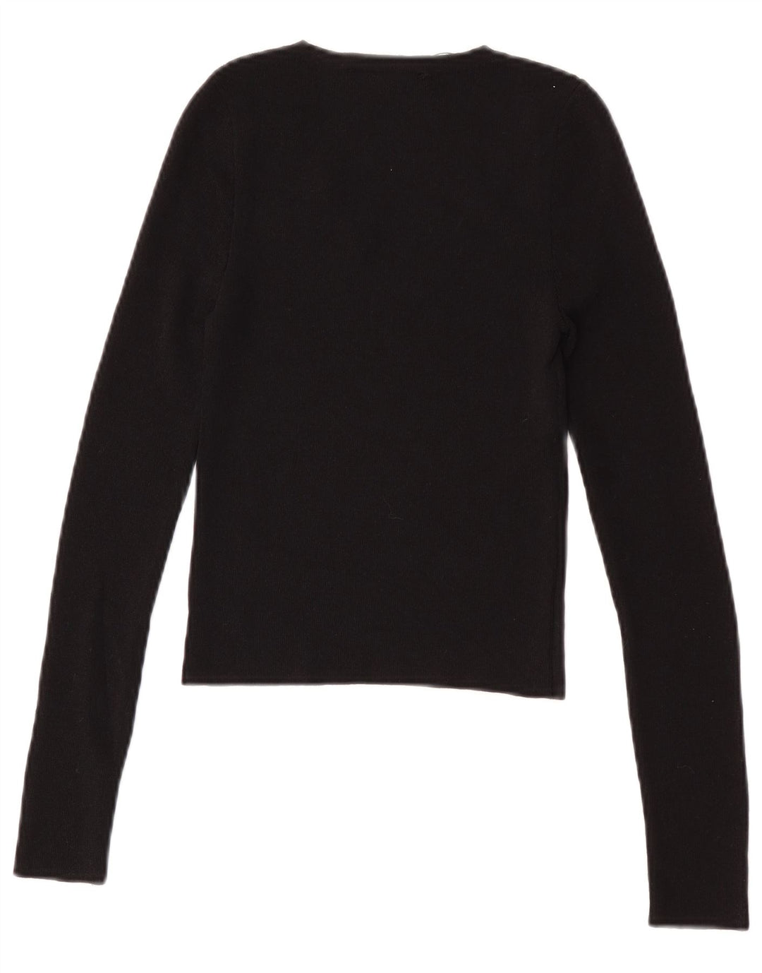 Zara Damen Crop Top Langarm UK 8 Small Schwarz Polyamid