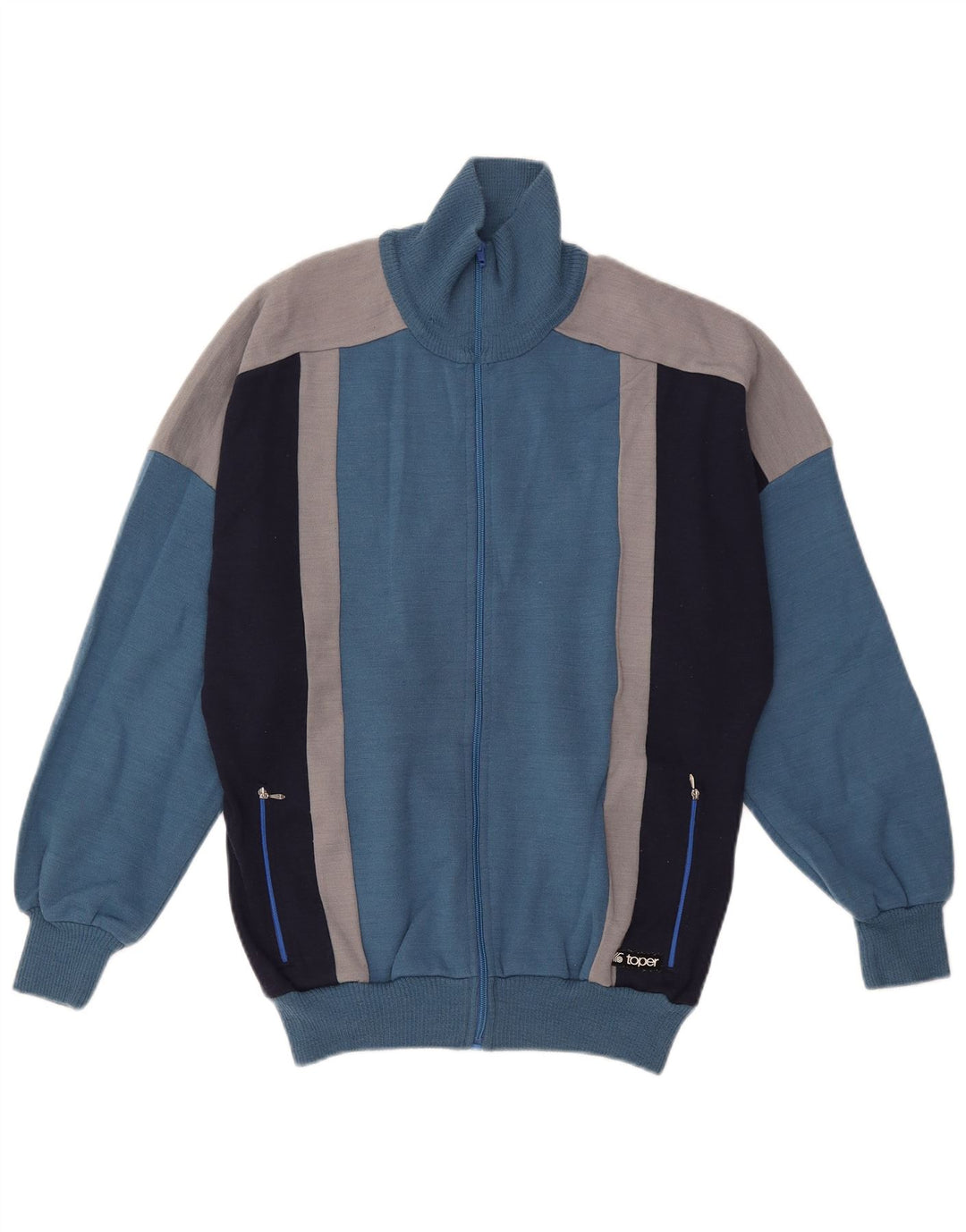 Vintage Herren-Trainingsanzug-Top-Jacke UK 42 Large Blue Colourblock
