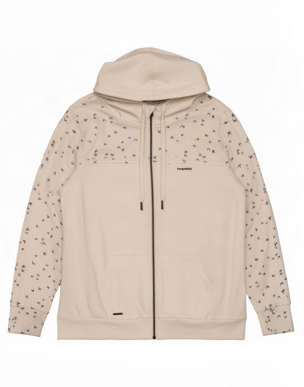 Kangaroos Damen-Kapuzenpullover mit Reißverschluss, UK 22/24 3XL, weiß gepunktete Baumwolle