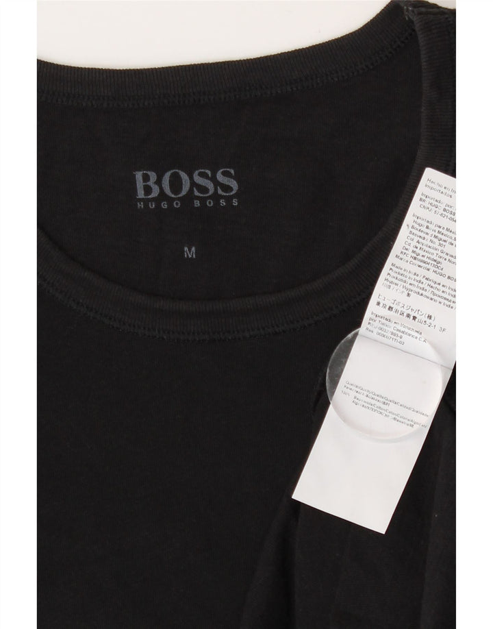 Hugo Boss Herren T-Shirt Top Medium Schwarz Baumwolle
