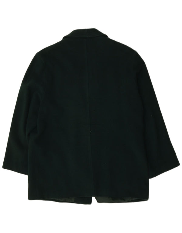 Vintage Damen Übergroßer Doppelbrustmantel UK 18 XL Grüne Schurwolle