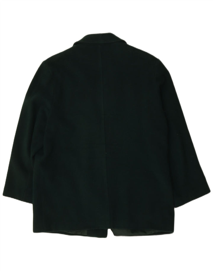 Vintage Damen Übergroßer Doppelbrustmantel UK 18 XL Grüne Schurwolle