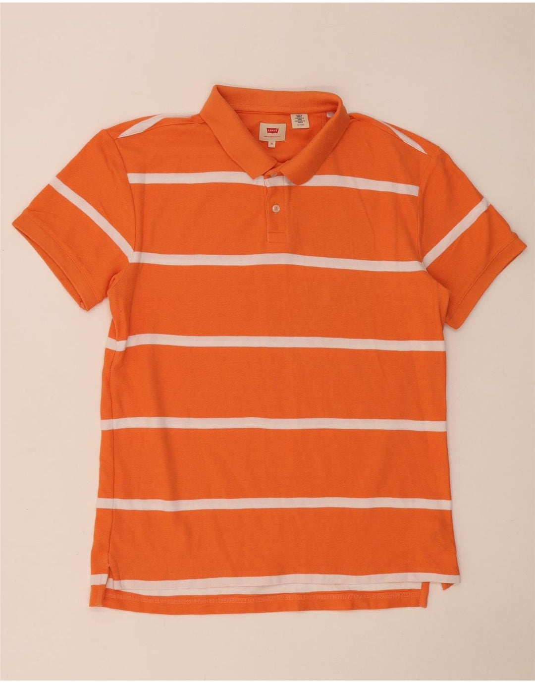 Levi's Herren-Poloshirt XL, orange gestreift, Baumwolle