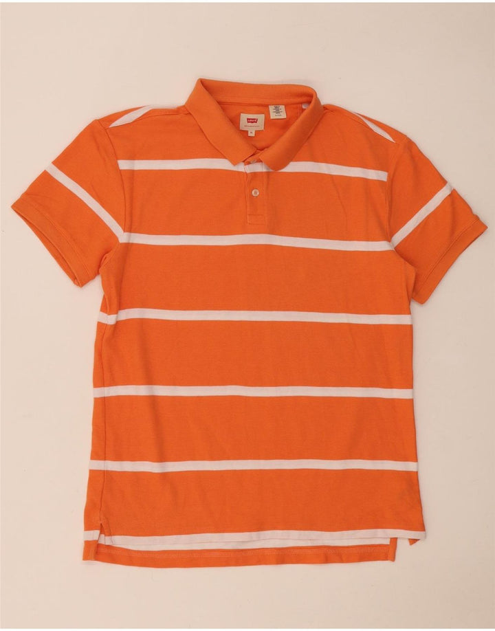 Levi's Herren-Poloshirt XL, orange gestreift, Baumwolle