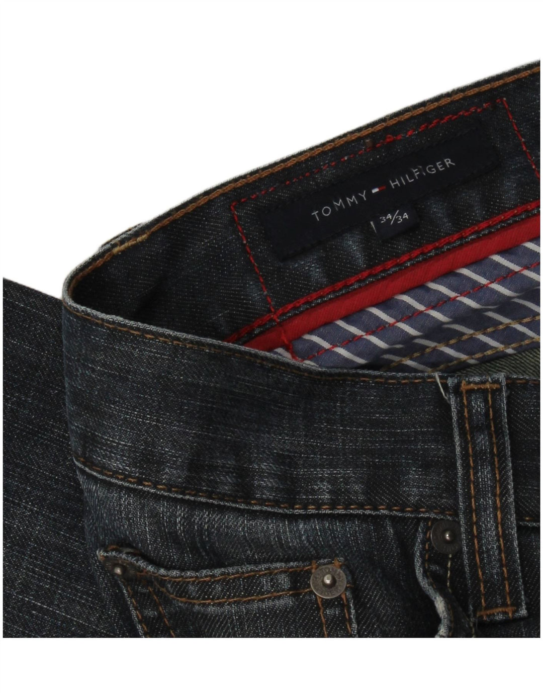 TOMMY HILFIGER Herren Straight Jeans W34 L30 Blau