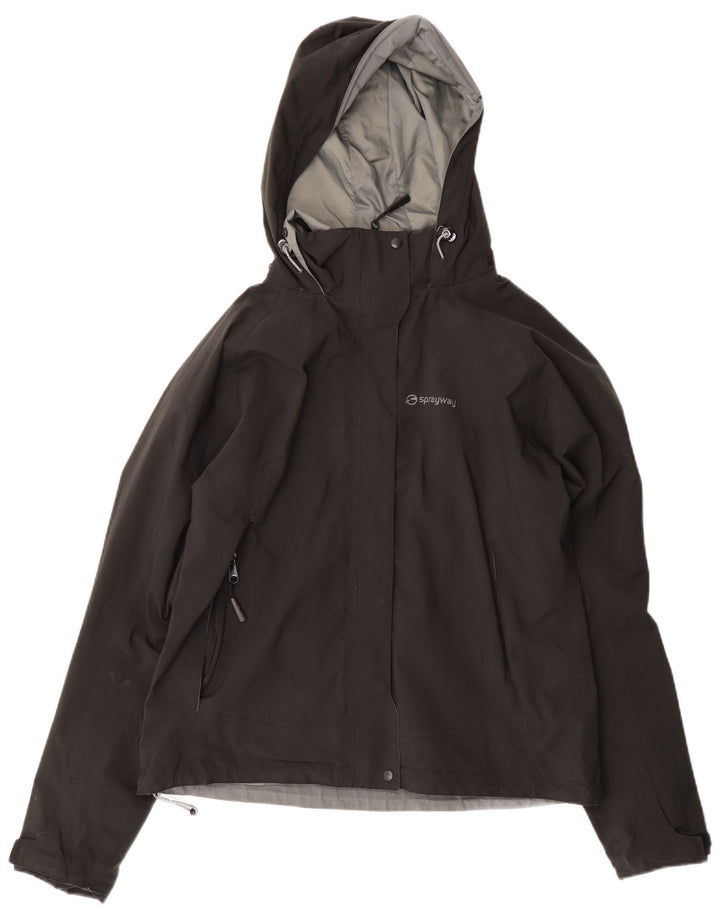 Sprayway Damen-Regenjacke mit Kapuze, übergroß, UK 10, Größe S, Schwarz, Polyester