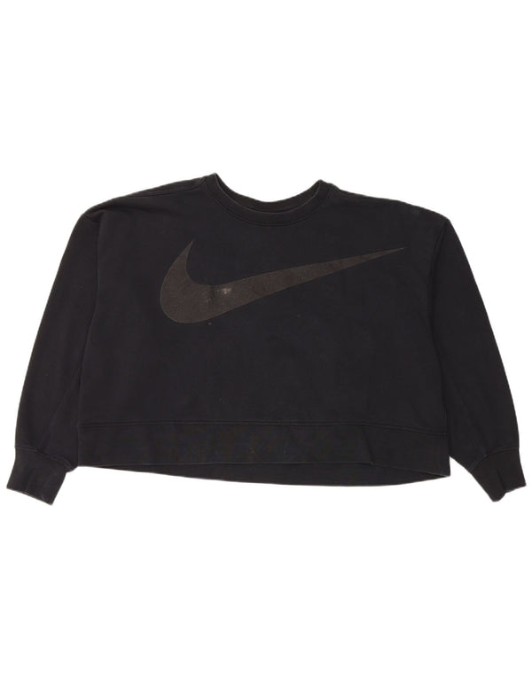 Nike Damen-Sweatshirt mit Dri-Fit-Grafik, übergroß, Gr. 16, Schwarz