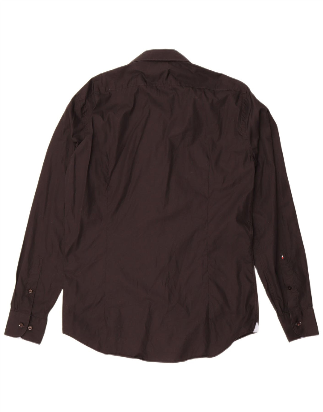 Tommy Hilfiger Herren maßgeschneidertes, tailliertes Hemd, Größe 40, mittelschwarz, Baumwolle