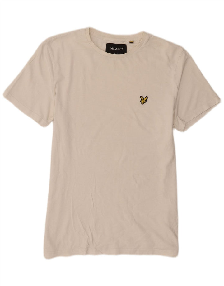 Lyle & Scott Herren Kurzarm-T-Shirt-Oberteil, Größe L, aus weißer Baumwolle
